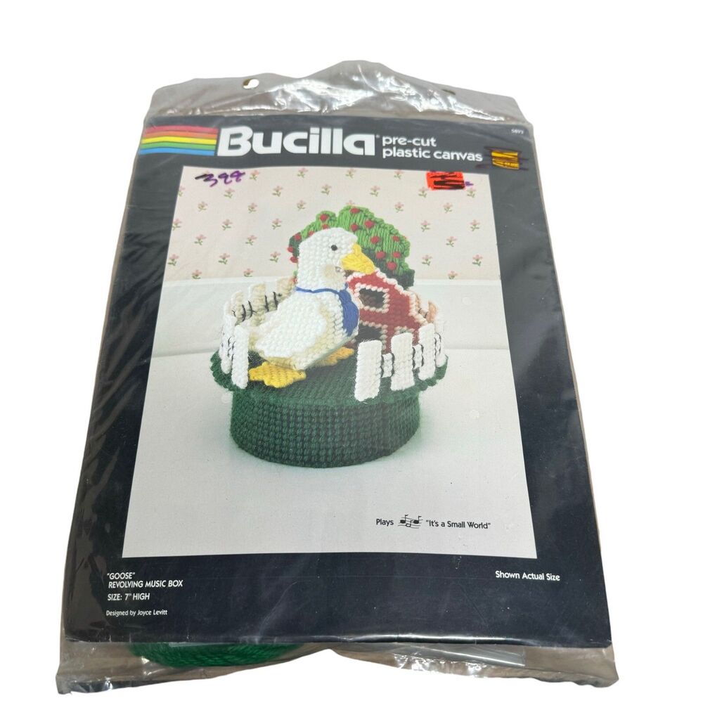 Bucilla Goose Pre-Cut Canvas Kit Plastic Revolving Music Box 5893 SEALED NEW